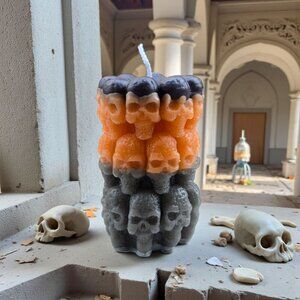 Gothic ✦ Triple Skull Soy Wax Candle ✦ Layered Scented Halloween Decor NWT